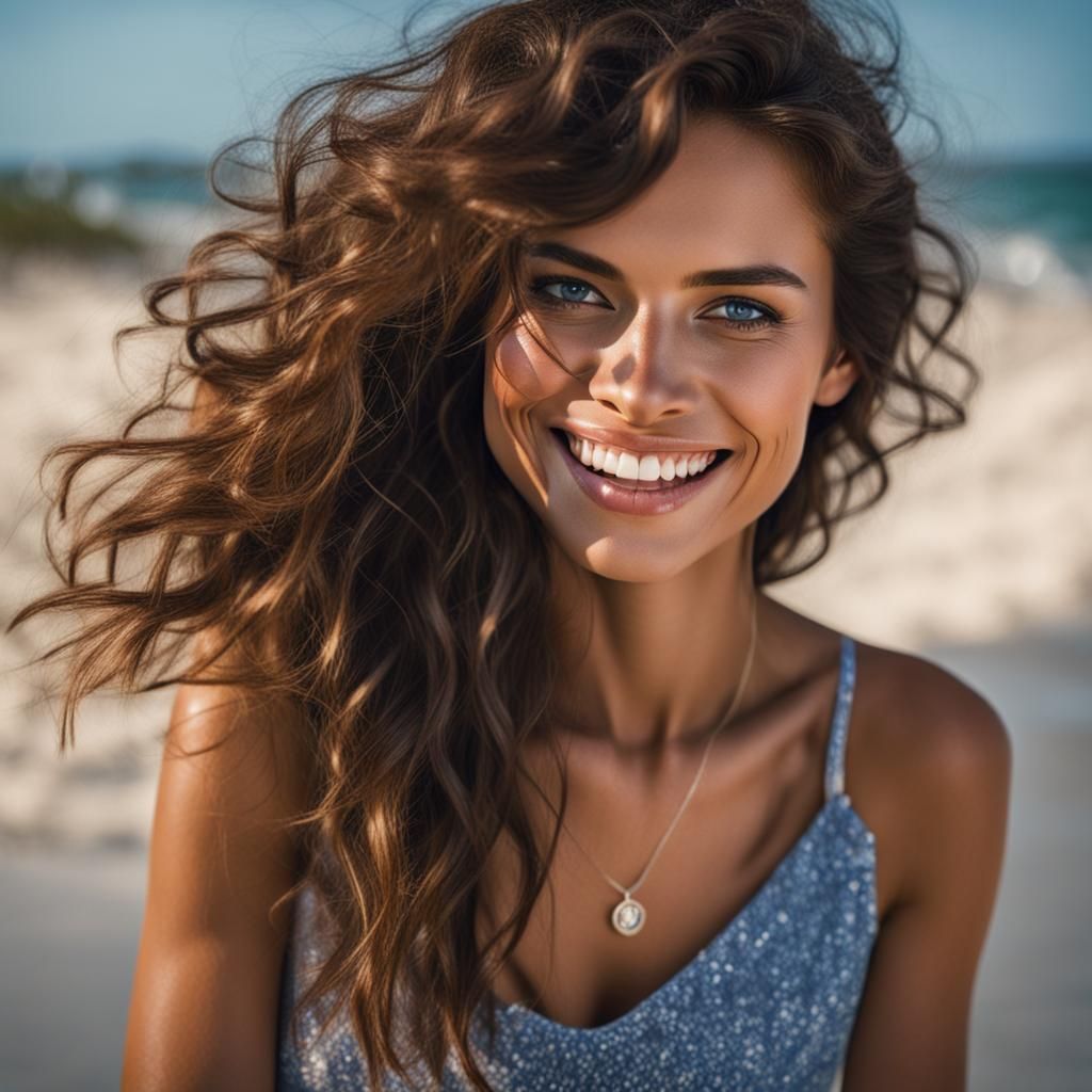 Sensual Brazilian Woman on Beach