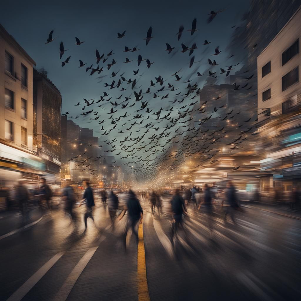 Synchronized Chaos: Urban Nightscape in Motion