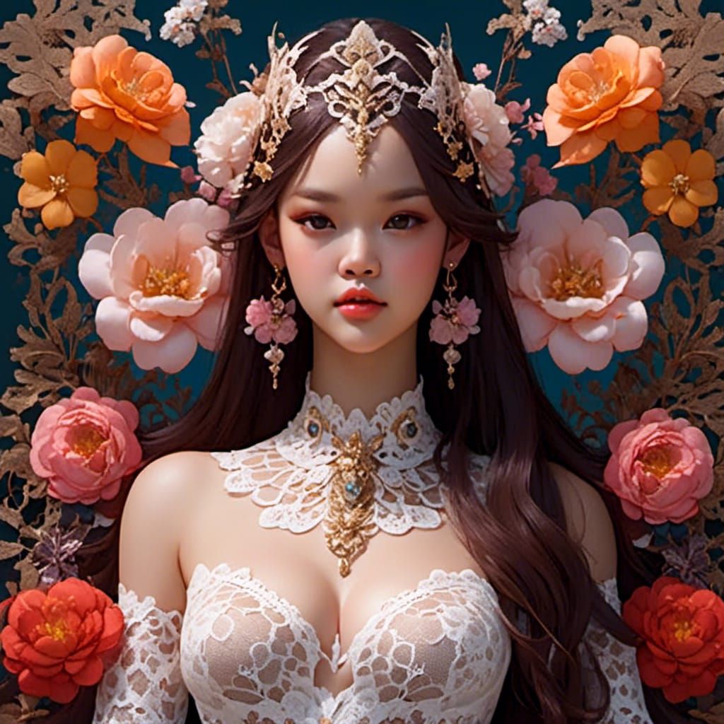 Breathtaking Lace Art: A Maximalist Floral Masterpiece