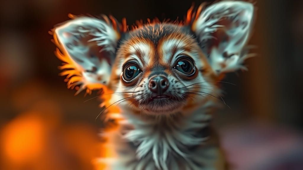 Hyperrealistic Portrait of a Mysterious Loris-Chihuahua Hybr...