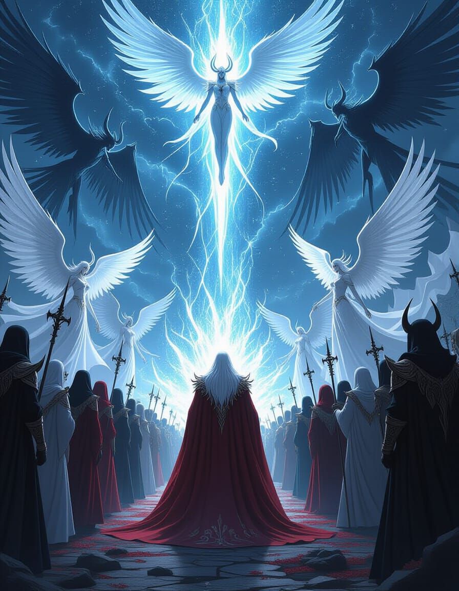 King Mazoku Jinn Funeral With Celestial and Demonic Beings