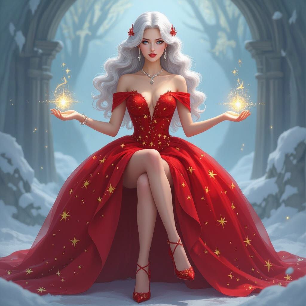 Ethereal Shaman in Flowing Gown, Pre-Raphaelite Style