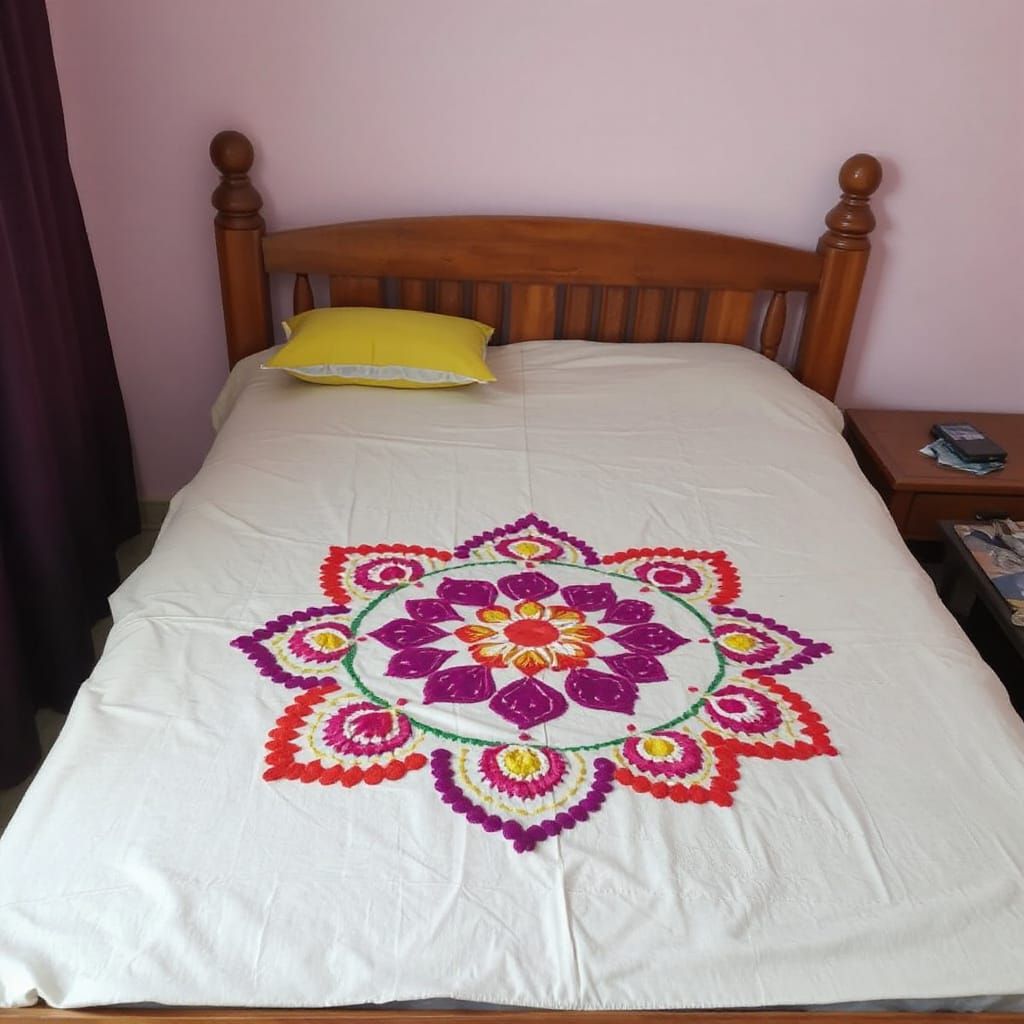 Intricate Indian Patterns on a Bed
