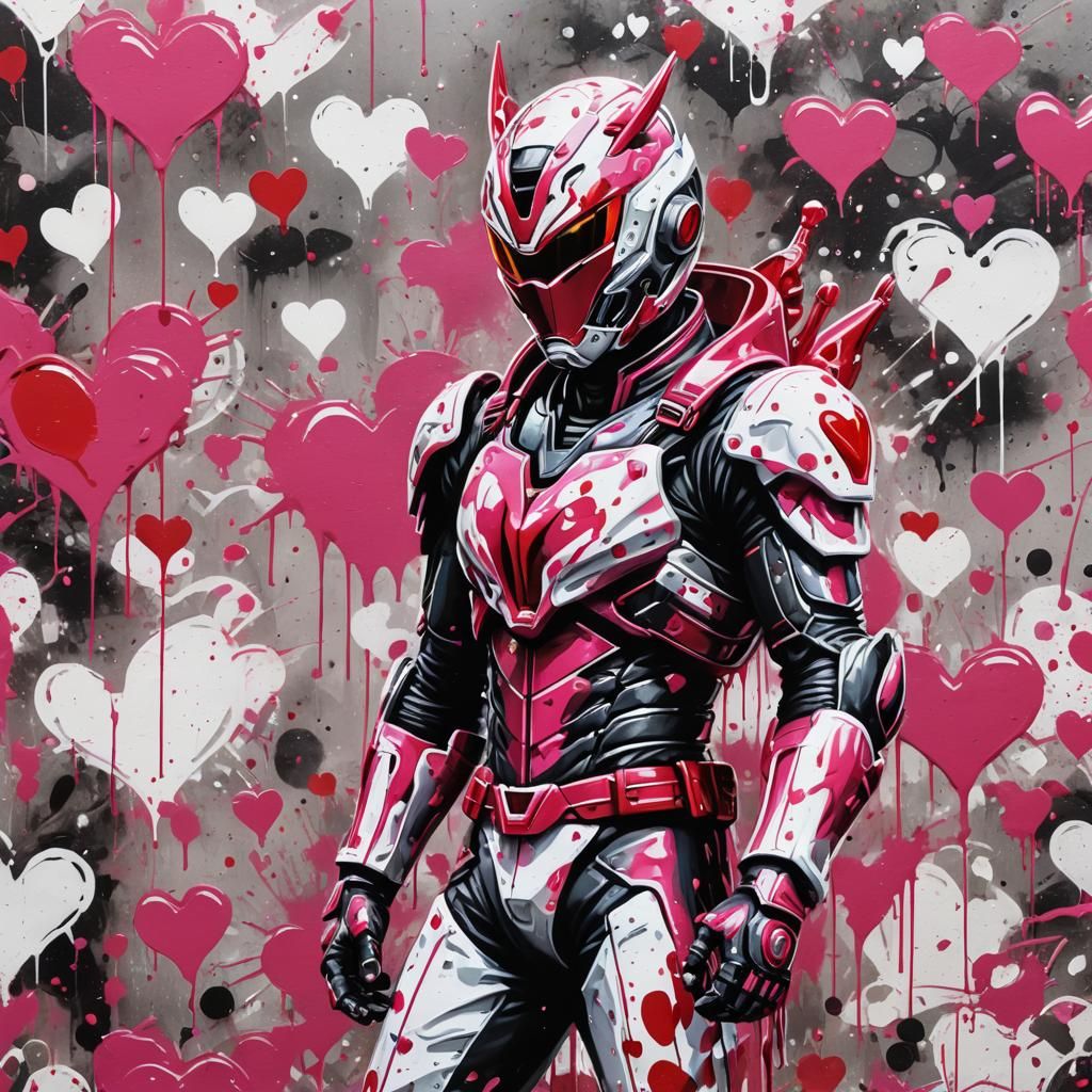 Kamen Rider Graffiti Art with Hearts