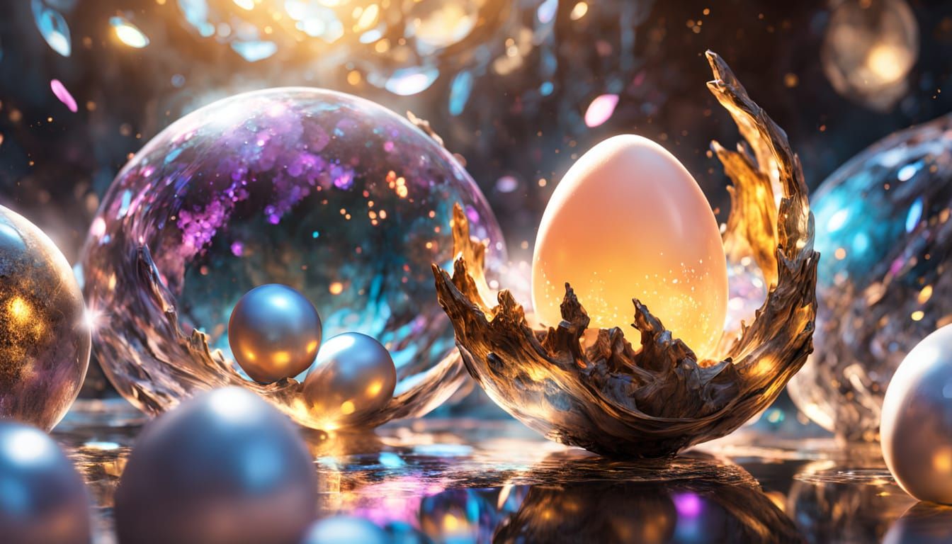 Ethereal Fantasy Egg in Glowing 3D Anime Art