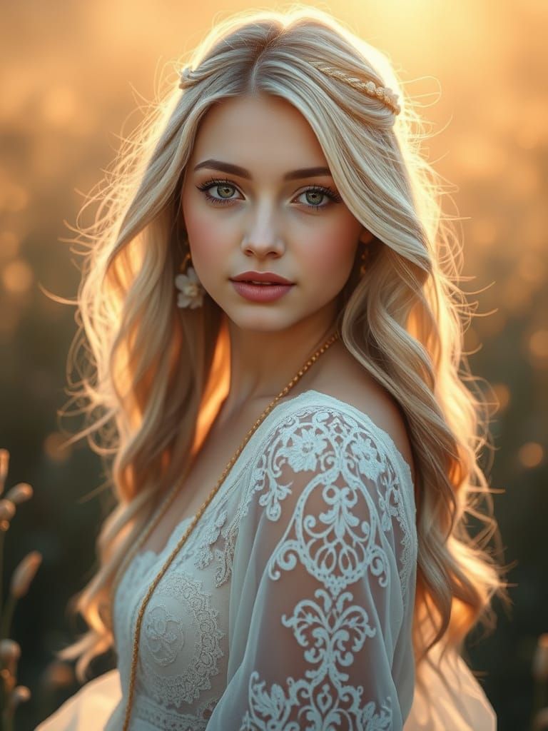 Ethereal Bohemian Fantasy in Soft Pastel Hues