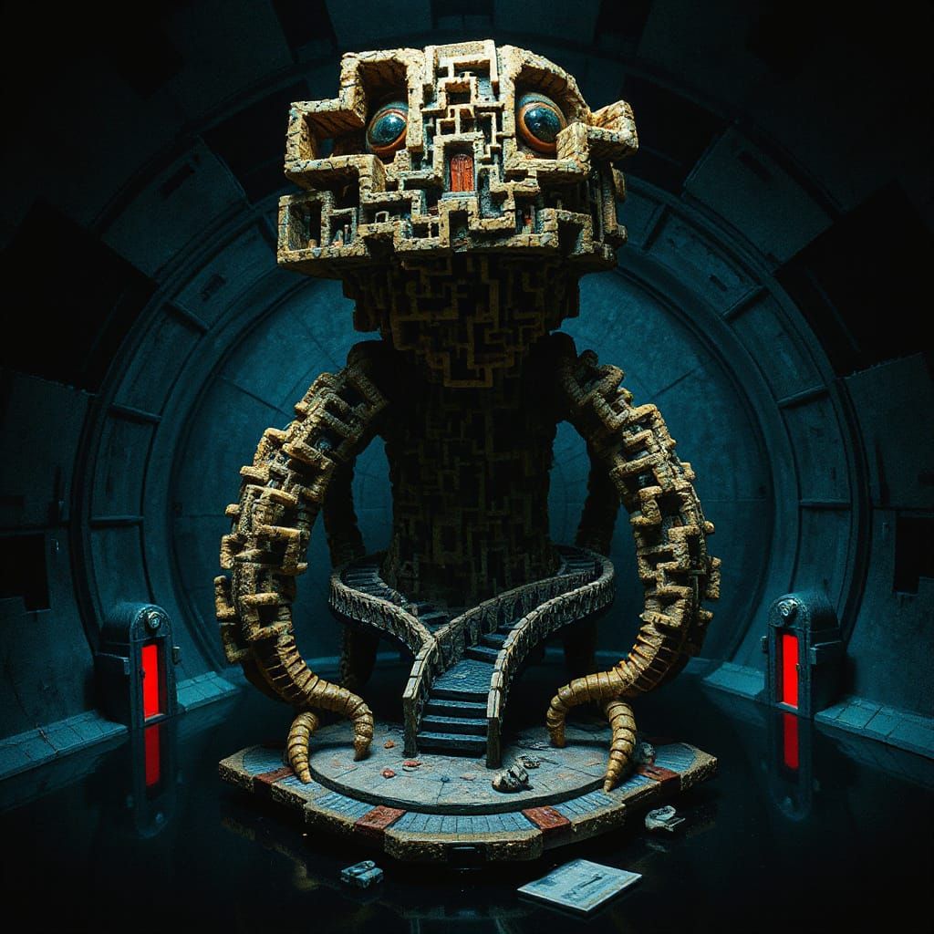 Labyrinthine Creature in Claymation Style