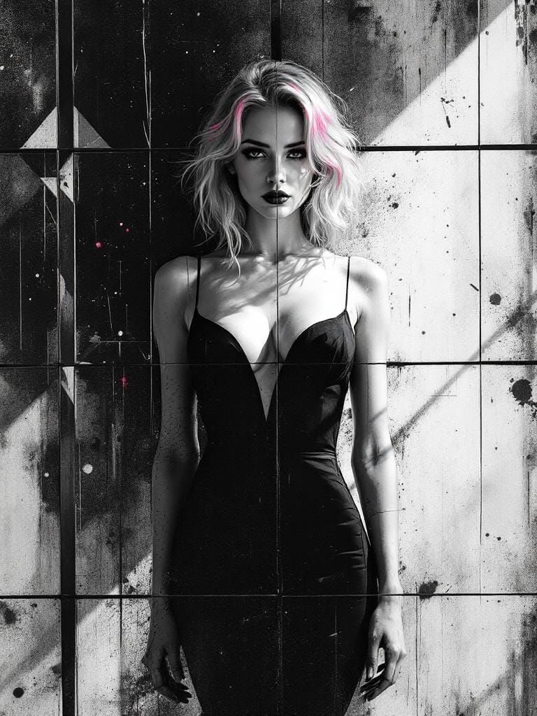 Bold Portrait in Abstract Expressionist Style