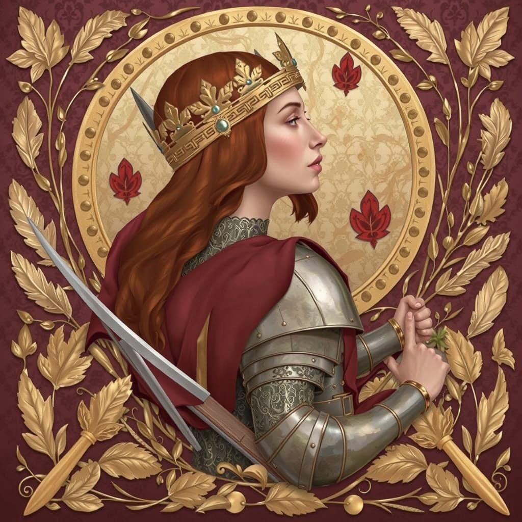 Medieval Saint Jehanne of Arc in Battle Armor