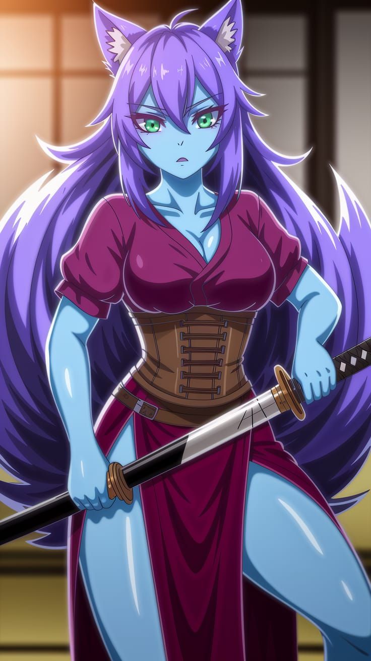 Surreal Kitsune Goddess Reveals Fiery Spirit in Traditional ...