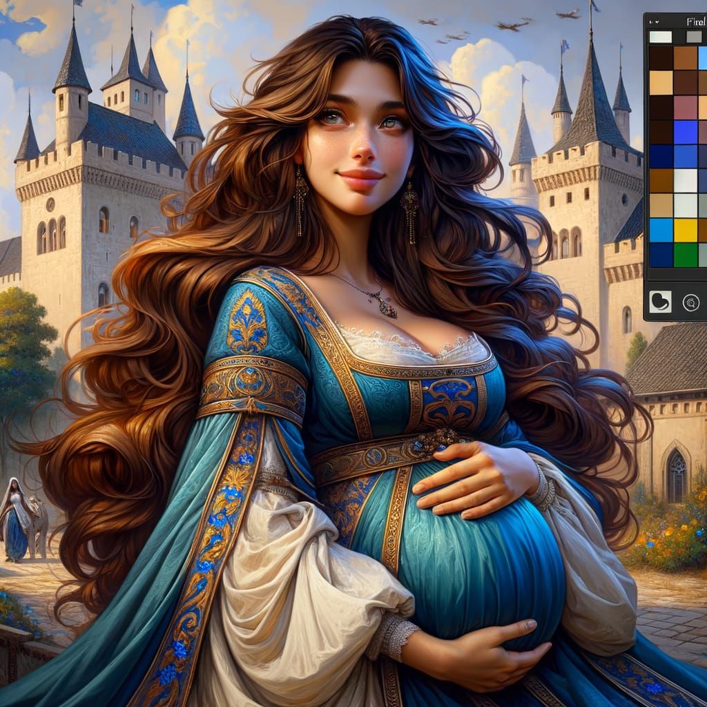 Medieval Princess of Middle-Eastern Descent in Royal Regalia