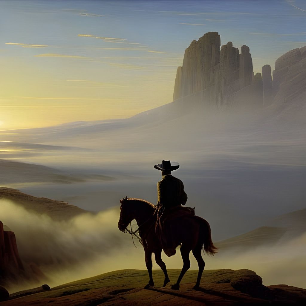 Cowboy Above the Sea of Fog: Romantic Landscape