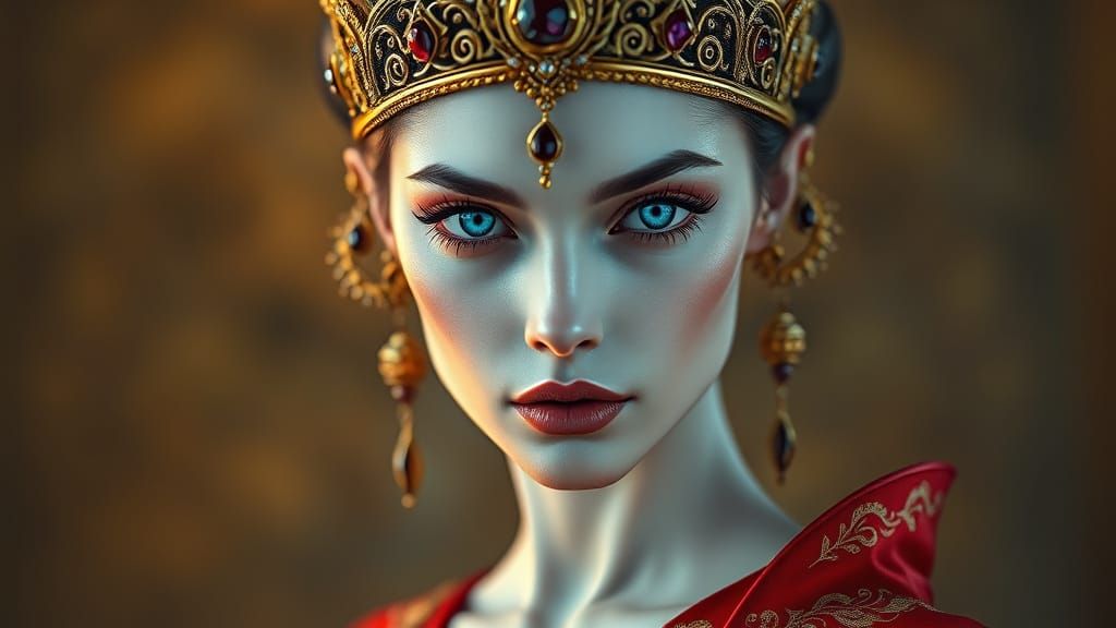 Fantasy Woman Portrait with Elaborate Jewelry