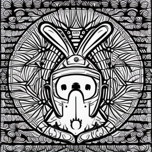 Fantasy Cute Rabbit Knight in Horror Town