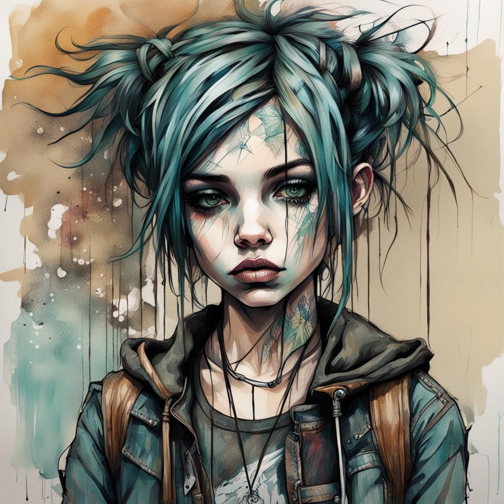 Goth Punk Girl: Moody Cuteness and Rebellious Attitude