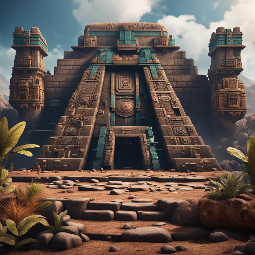 Aztec Bunker in Modern Age: Detailed Matte Painting
