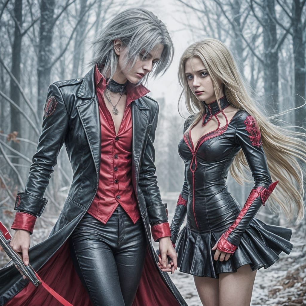 Alucard and Seras Victoria in Ominous Dark Style