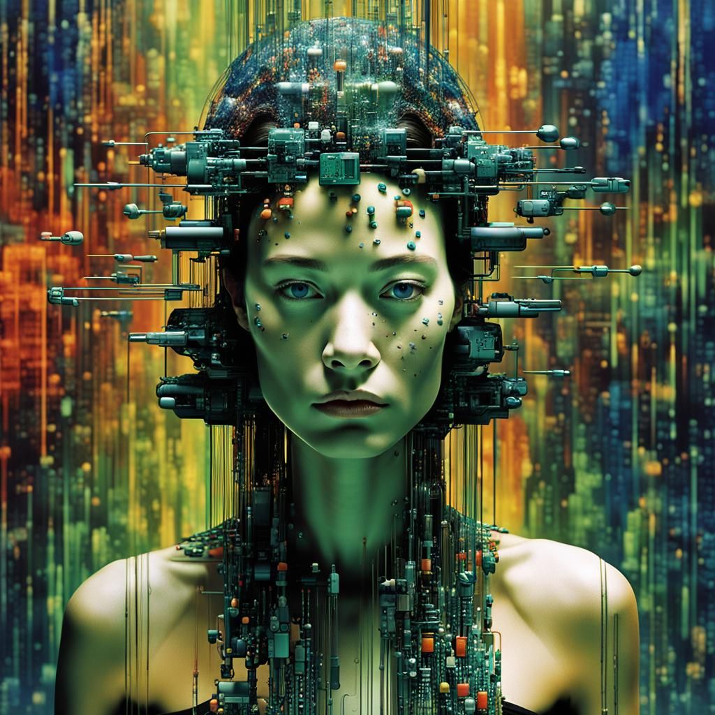 Matrix Avatar: Digital Queen in Editorial Photography Style