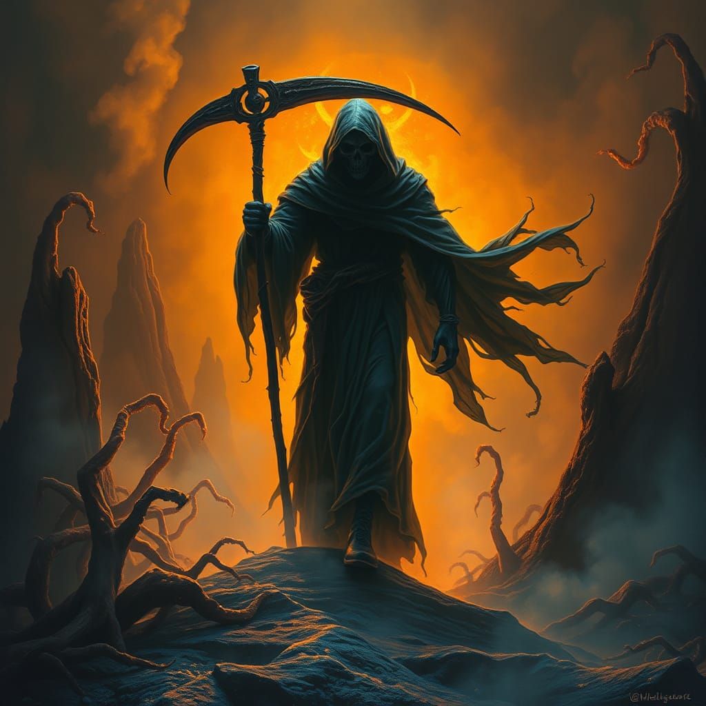 Grim Reaper in Dream Realm: Surreal Photography