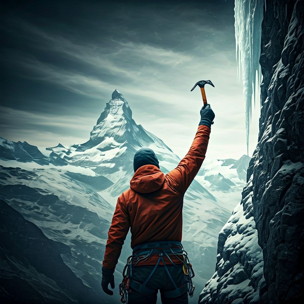 Solo Climber Ascends Majestic Alps With Ice Hammer
