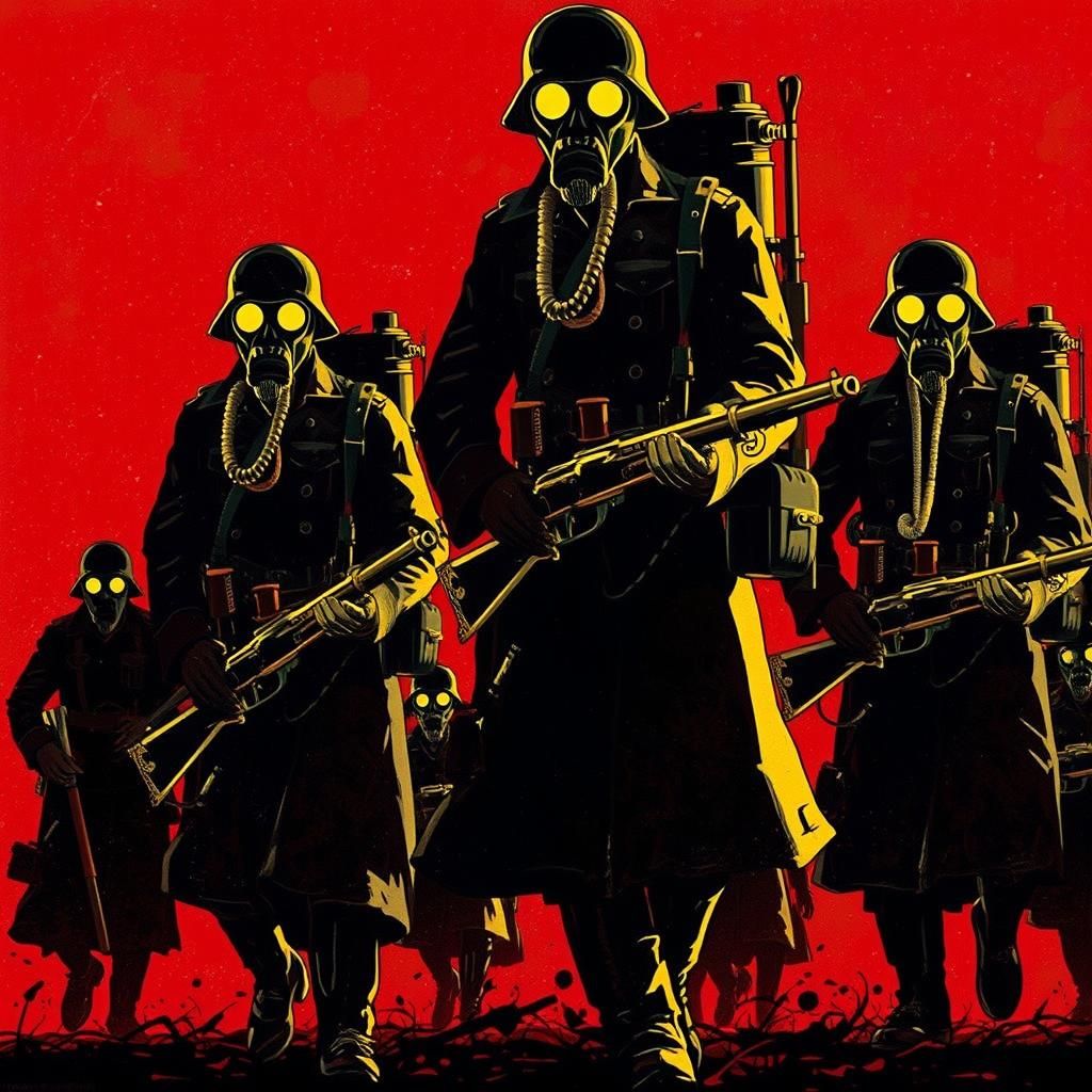 Orc Soldiers in WWII Battlefield as Dark Fantasy Animation