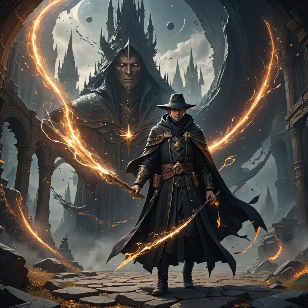 Reality-Bending Mage in Star Cloak: Matte Painting