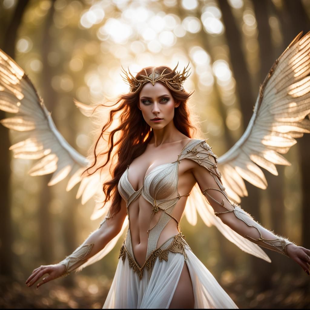 Mystical Elf Queen in Forest, Professional Photography