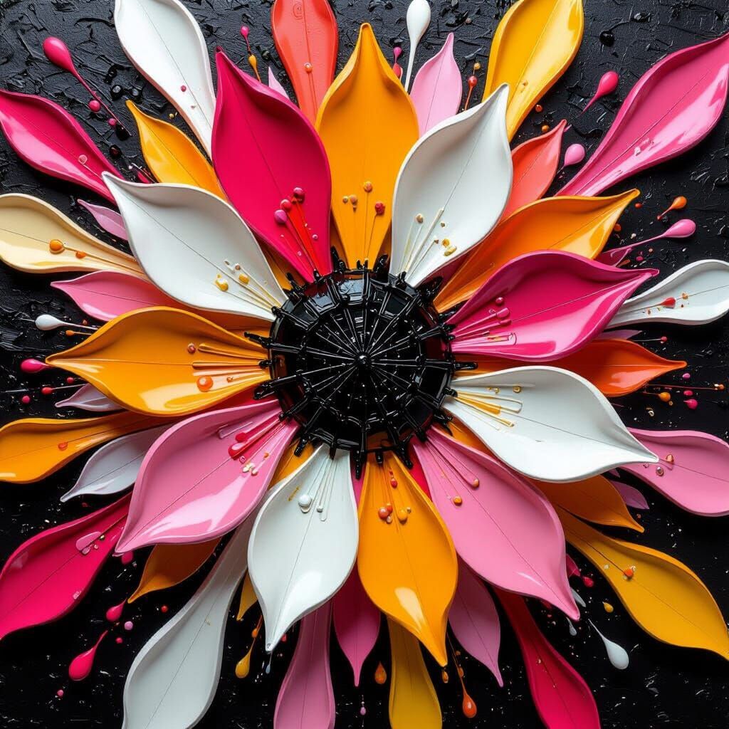 Vibrant Floral Explosion in 3D Style