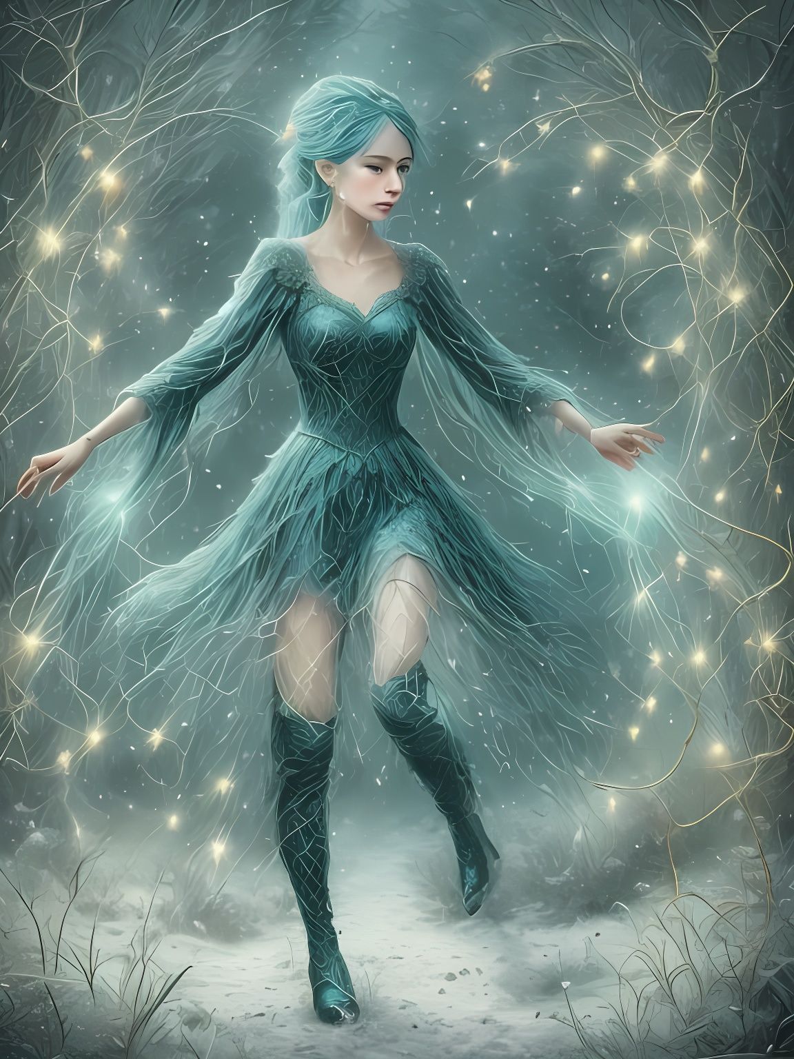 Elegance Sinray Teal Fairy Dancer
