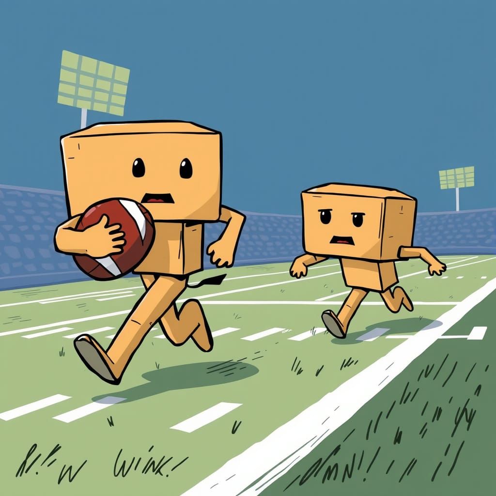 Cartoon Cardboard Box Football Game