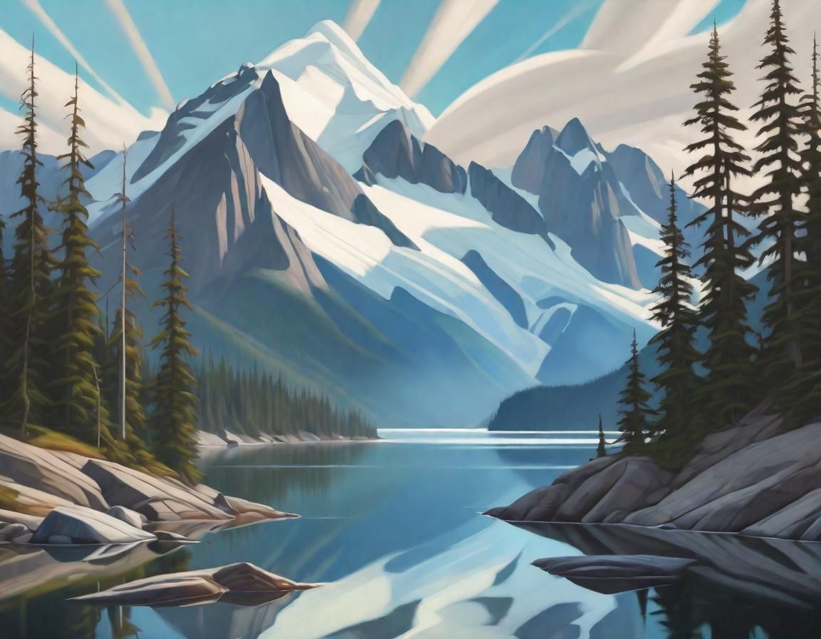 British Columbia Landscape in Digital Painting Style