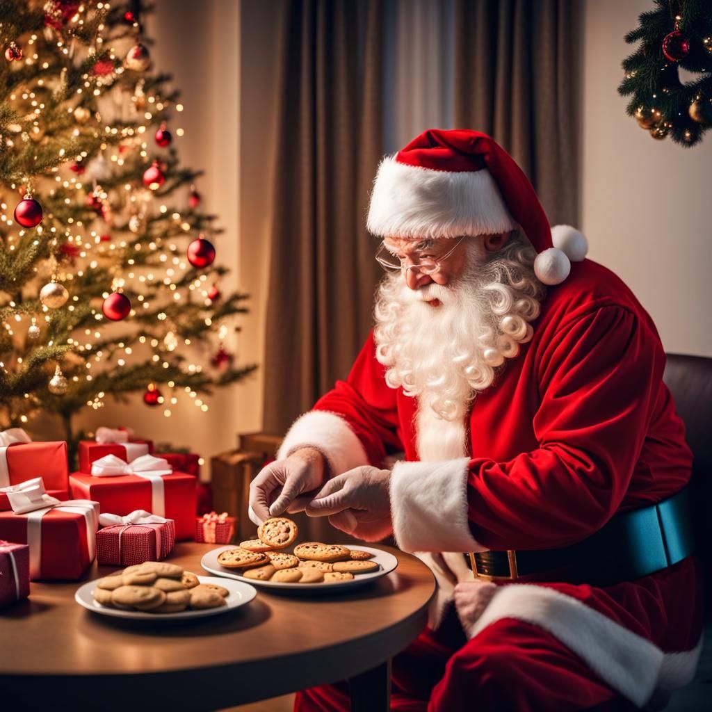 Santa Claus Delivering Christmas Gifts