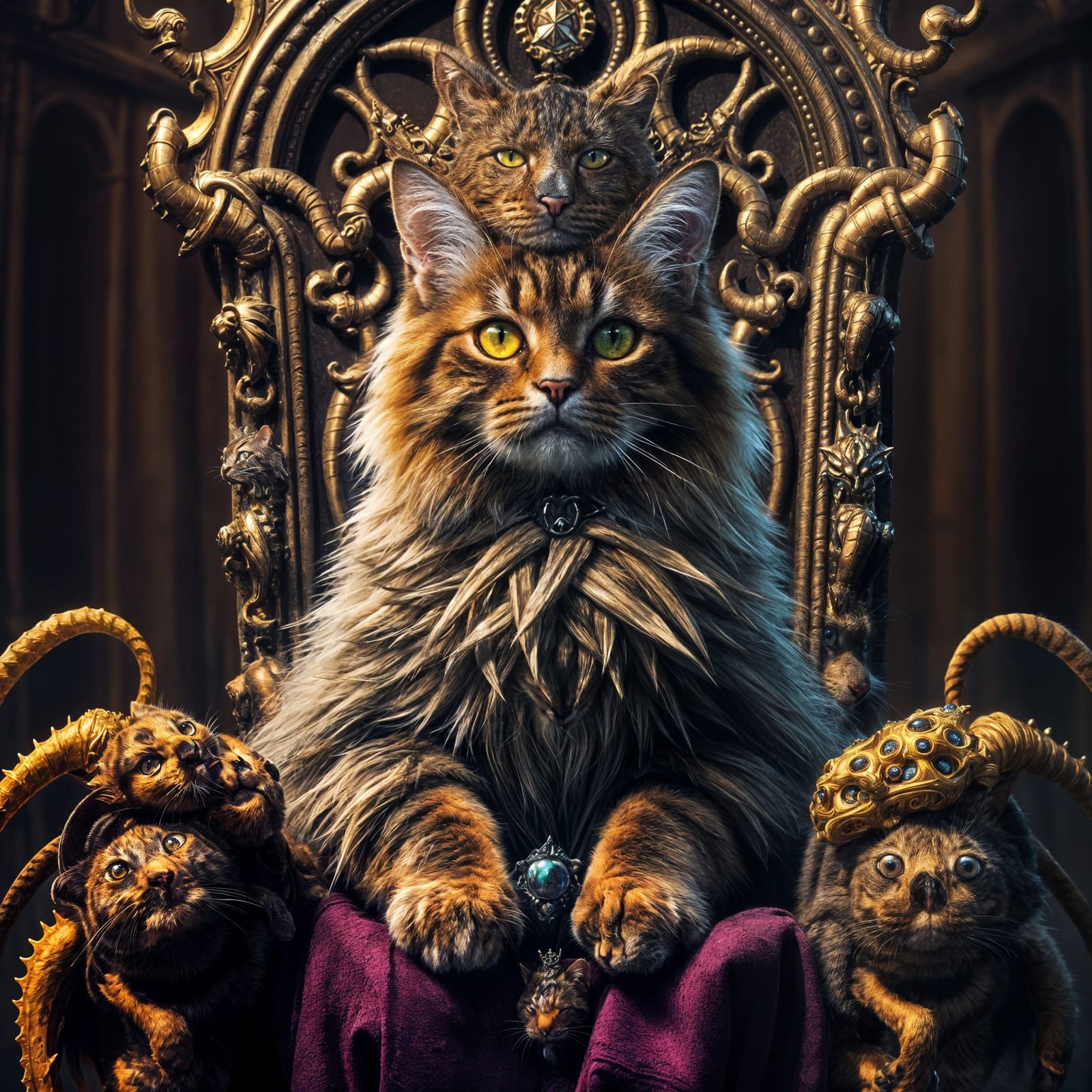 Majestic Feline Ruler of Whimsy Kingdom