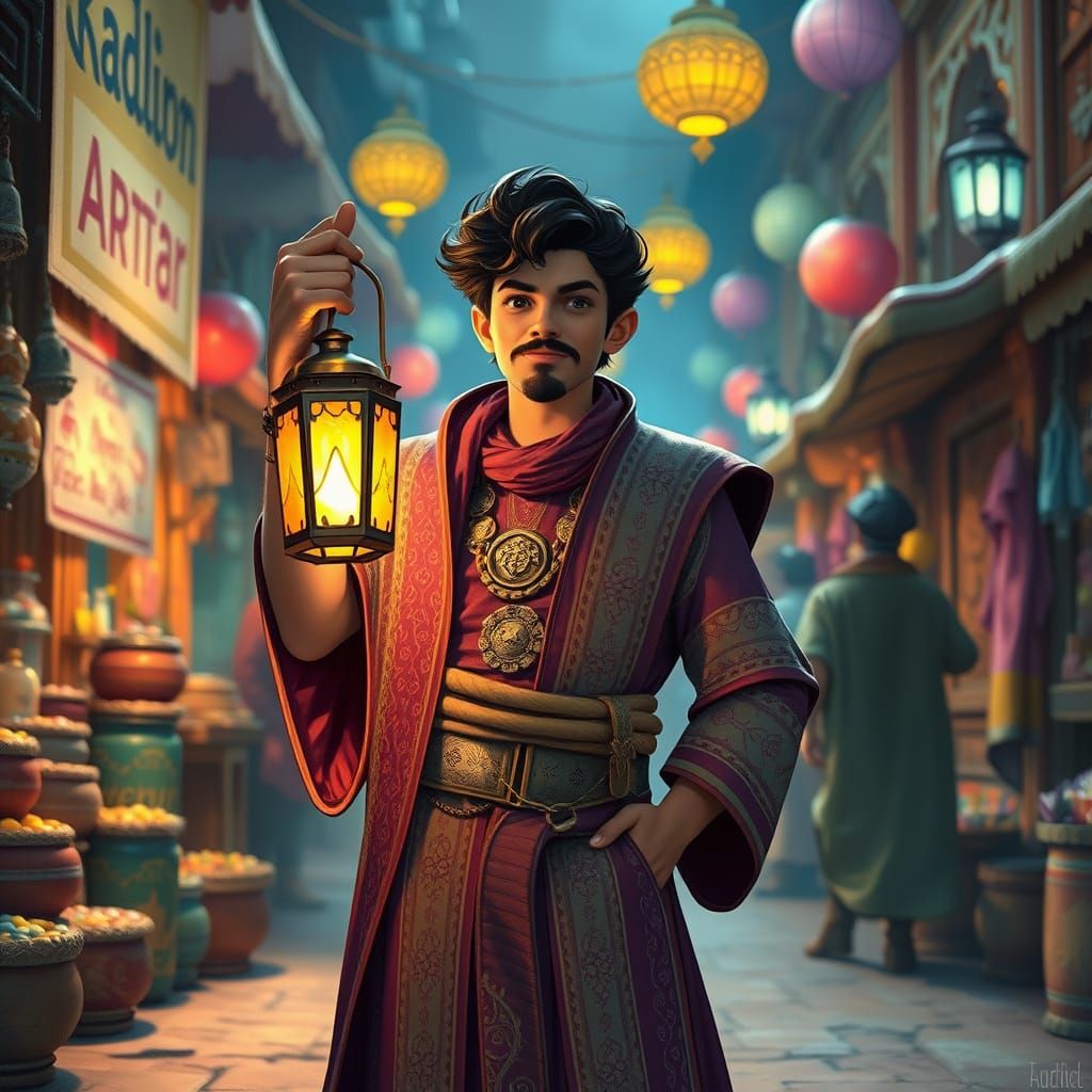 Aladdin in a Vibrant Marketplace
