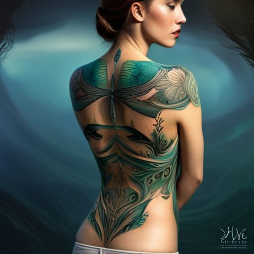 Dragonfly Tattoo in a Lagoon: Digital Matte Painting
