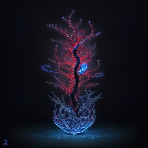 Bioluminescent Alien Plant Fractal in 4K