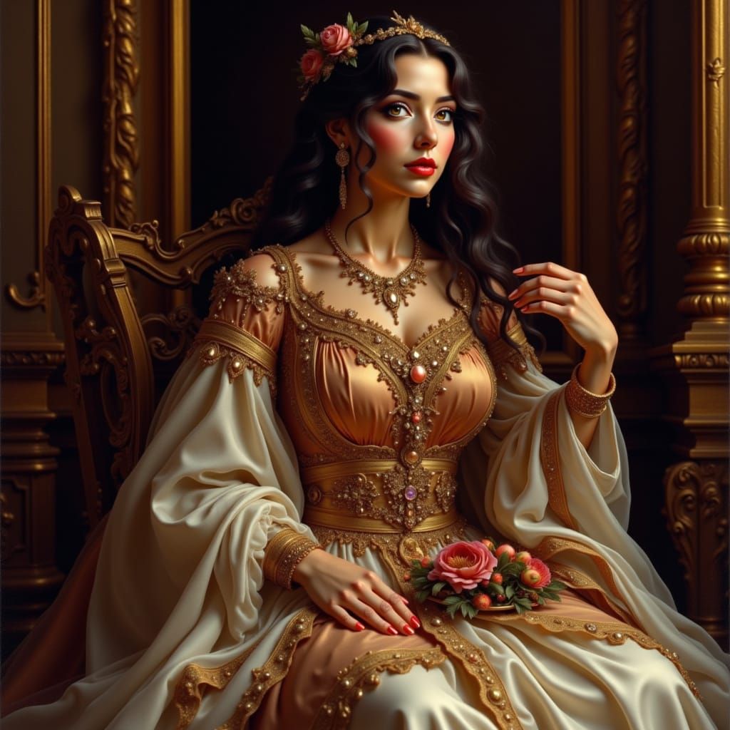 Siberian Princess at Feast in Volumetric Light