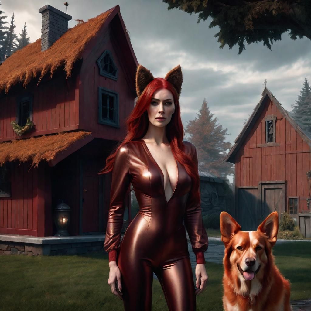 Irish Woman with Dog Ears: Dark Fantasy Concept Art