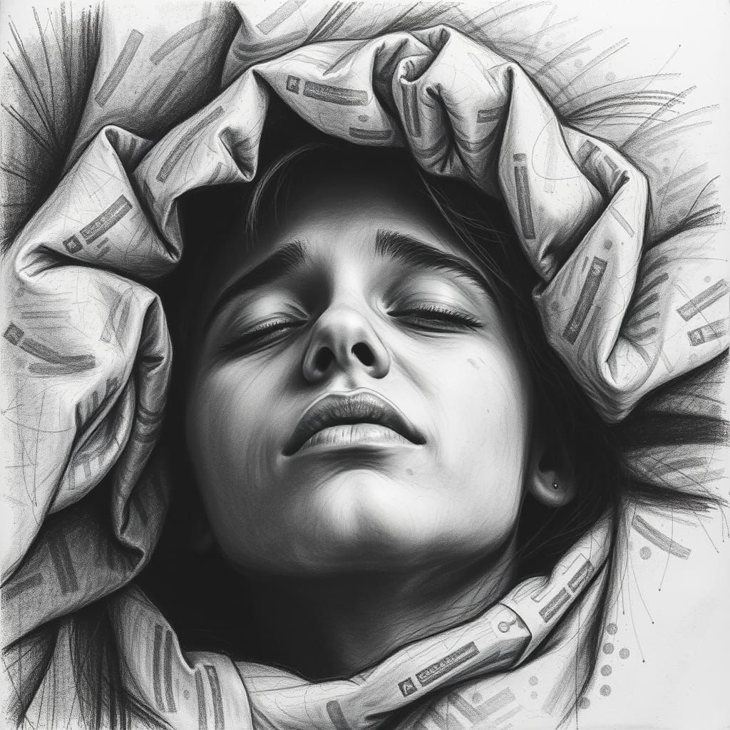 Hyperdetailed Charcoal Drawing of Dawn Awaited