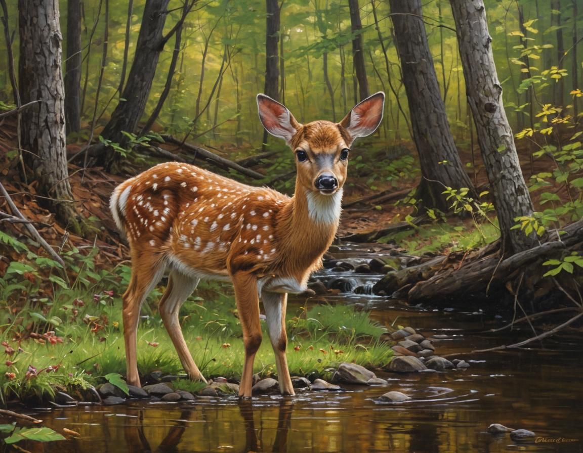 Oil Painting of Letters B, D, F in Realist Style