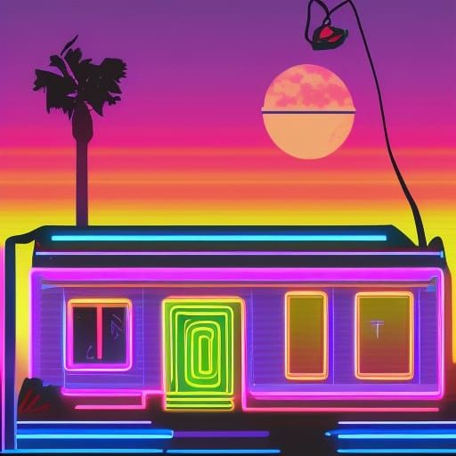 Mississippi in Synthwave Neon Retro Style