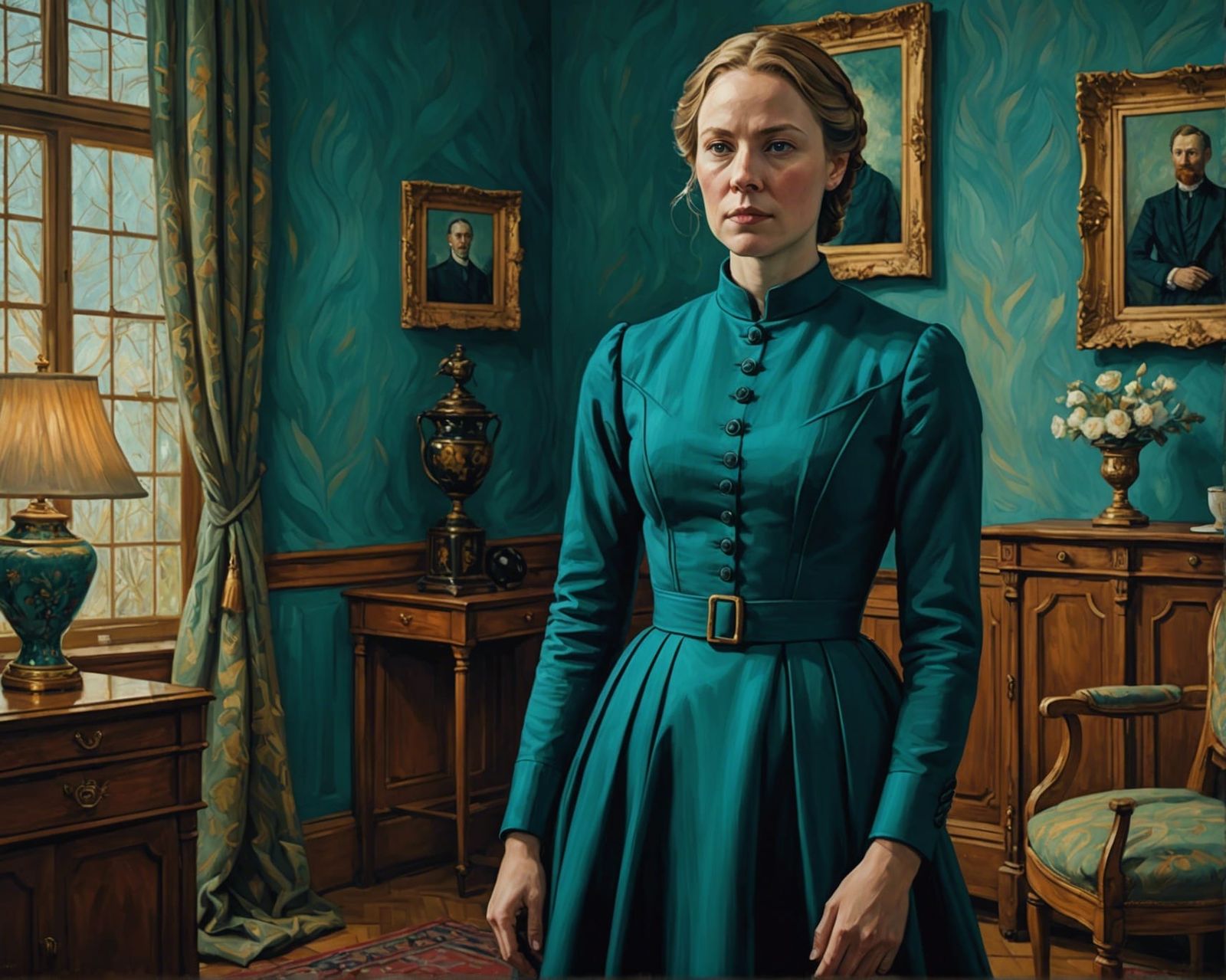 Dramatic Portrait in Van Gogh Style