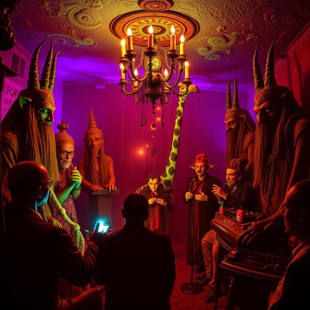 Creepy Underground Ceremony with Pagan Idols