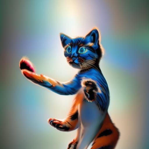 Image of a Cute Blue Baby Kitten
