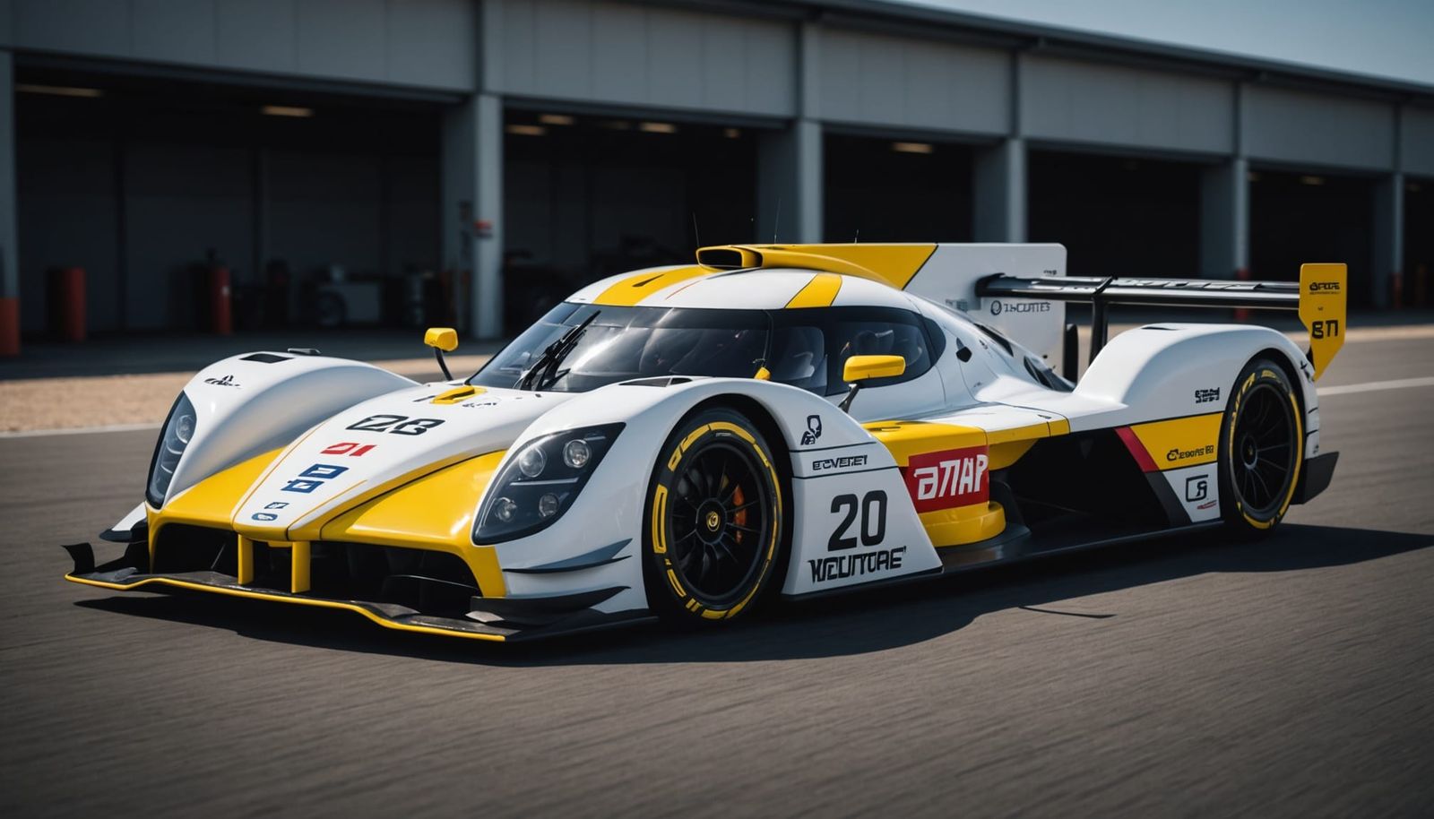 Futuristic Corvette LMP1 Hypercar in Sleek White Studio Pose