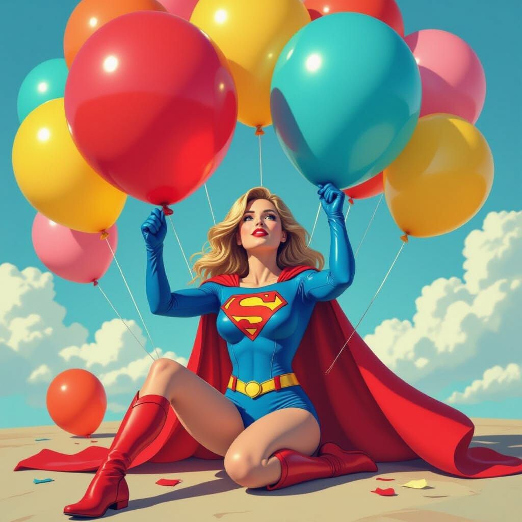 Supergirl's Whimsical Birthday Balloon Pop
