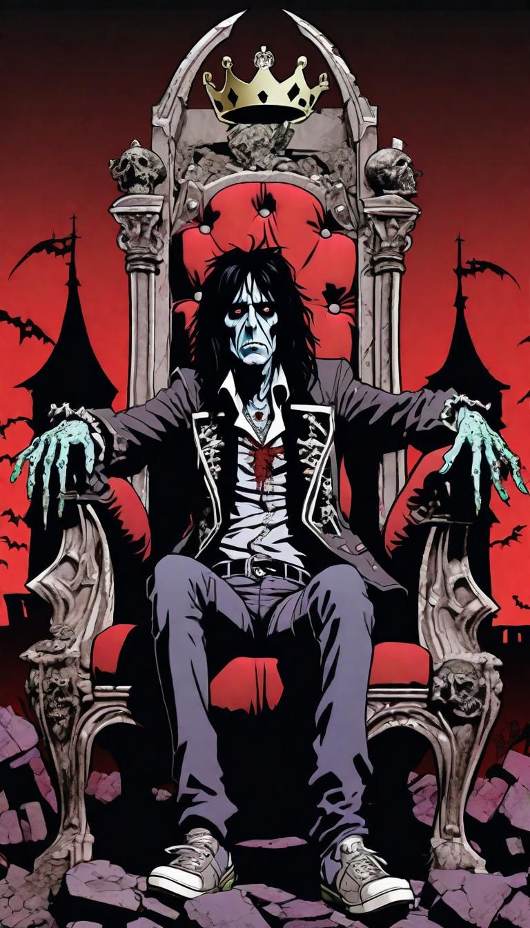 Alice Cooper as Zombie King in Anime Style