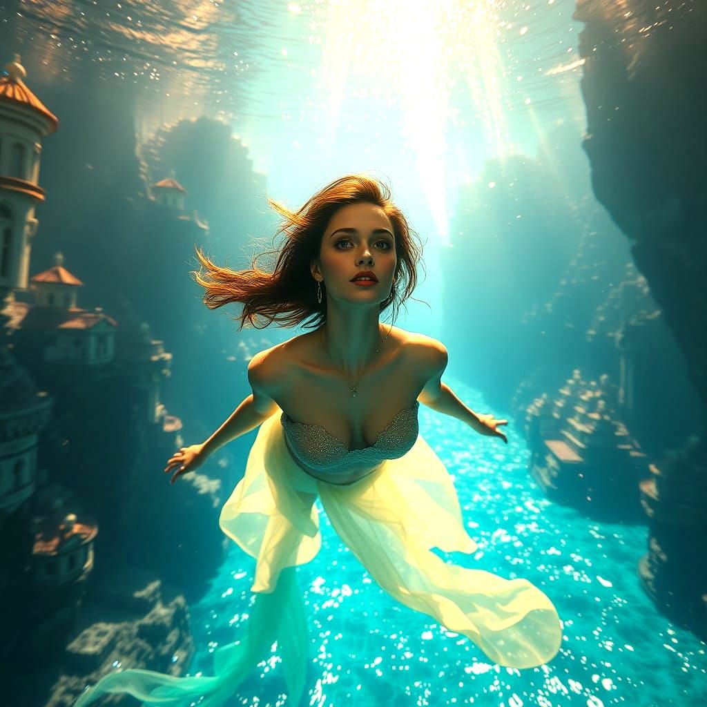 Elegant Underwater Metropolis Panorama in Super Panavision