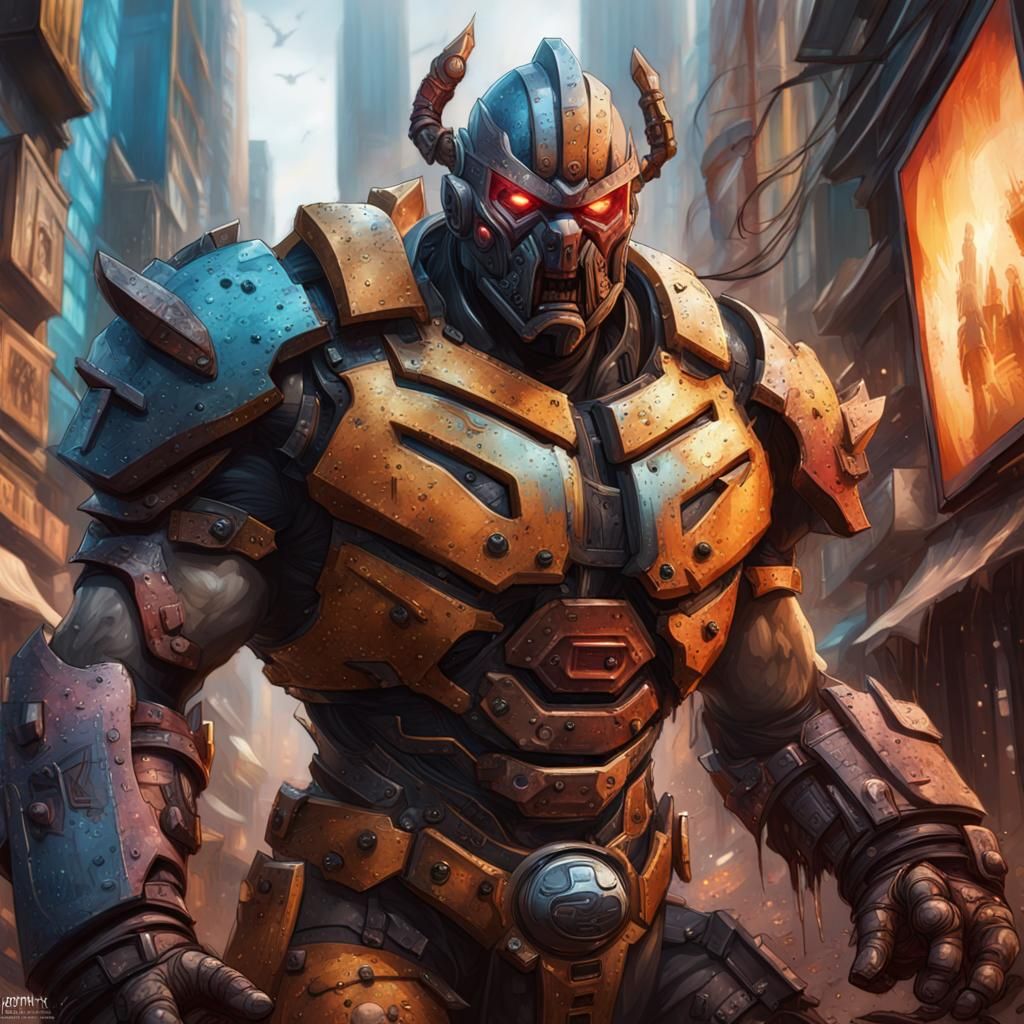 Hyperrealistic Juggernaut City Concept Art