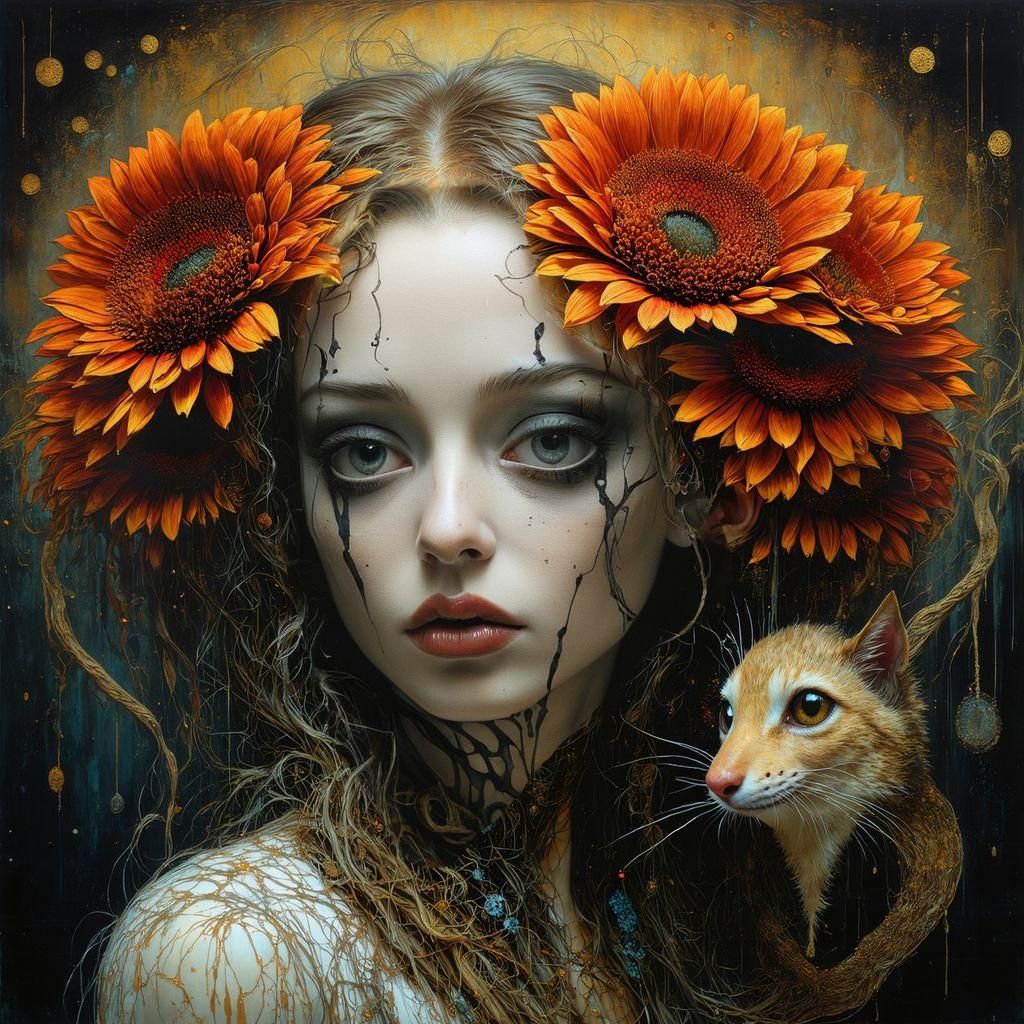 Blown Ink Art in Surrealist Style